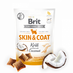 Brit Care Dog Functional Snack Skin&Coat Krill - лакомство за кожа и козина с ракообразни и кокос 150гр.